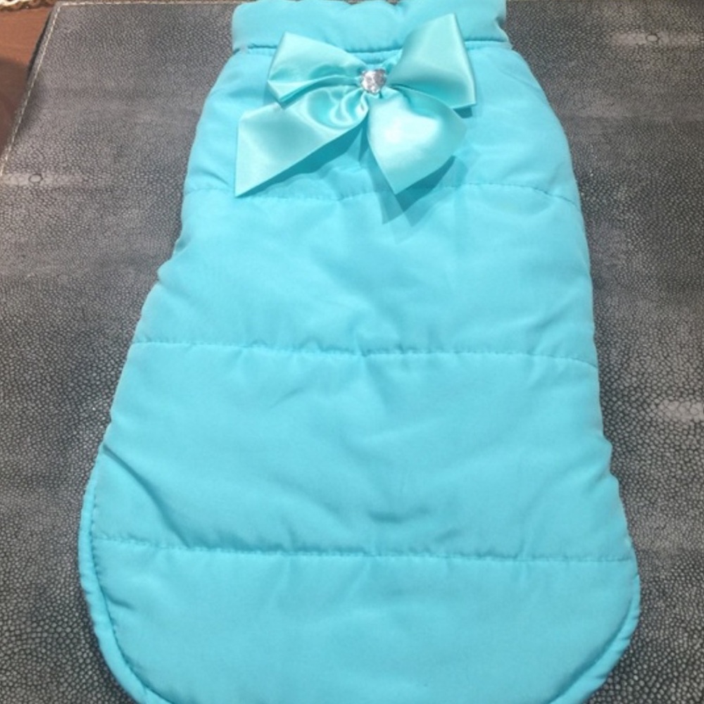 Simply Dog Tiffany Blue Fleece Jacket with Bow Accent